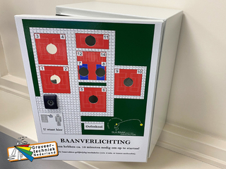 Installatiekast voorzien van gaten en plattegrond